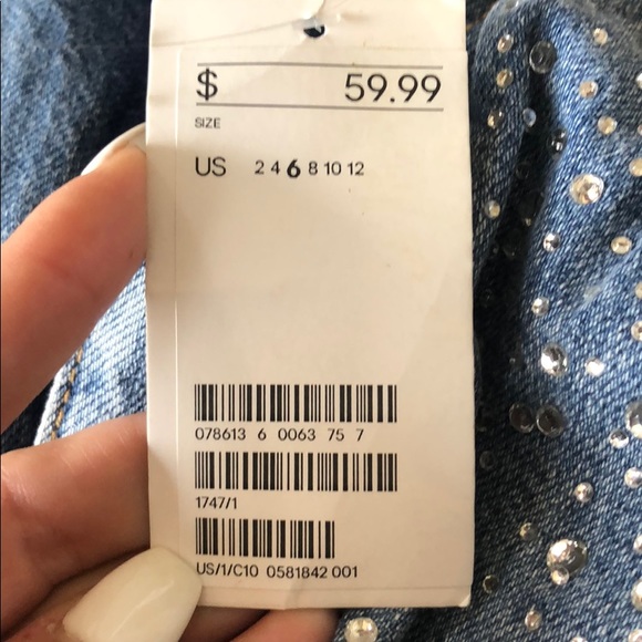 H&M JEANS WITH CRYSTALS SIZE 6 - Picture 6 of 8